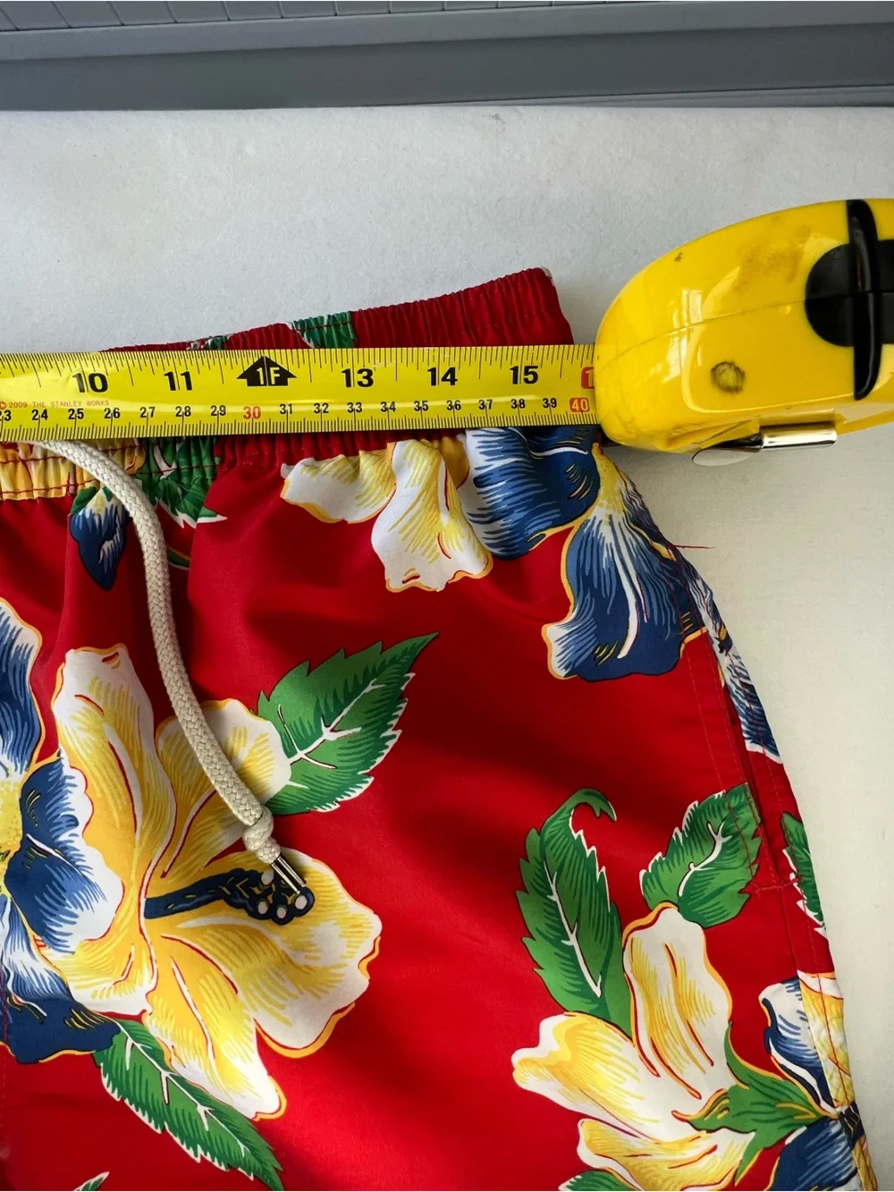 Polo Ralph Lauren Men's Red Hawaiian Floral Swim Trunks Large